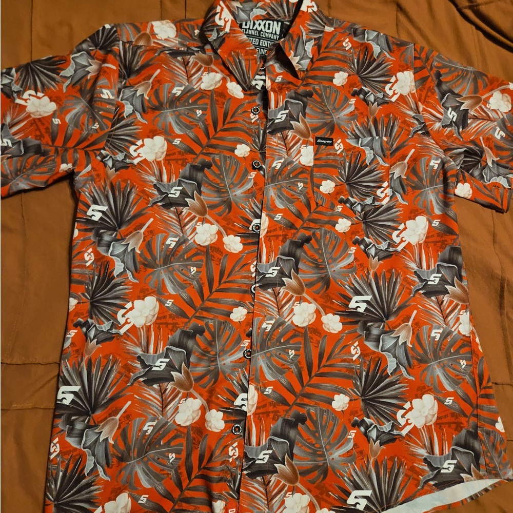 Red Tropical Shirt Dixxon snap on limited edition